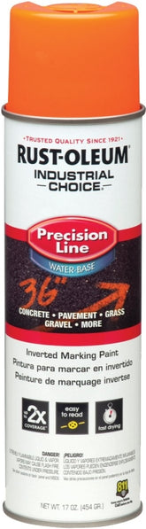 Rust-Oleum 203036 Inverted Marking Spray Paint, Fluorescent Orange, 17 oz, Can